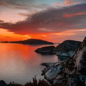 Solnedgang på Vingsand - Digital